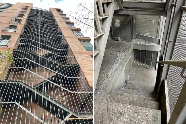 eliminar-palomas-escalera-emergencia