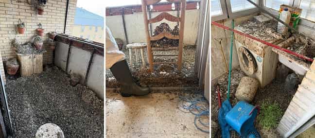 Grave problema de acumulación de excrementos en balcón 